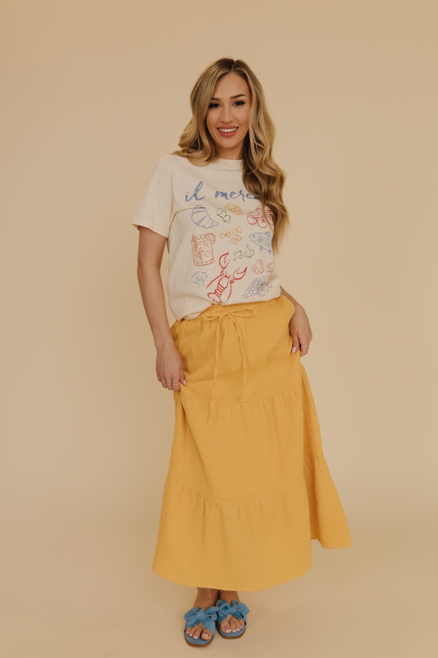 THE RAIN MAXI SKIRT IN YELLOW