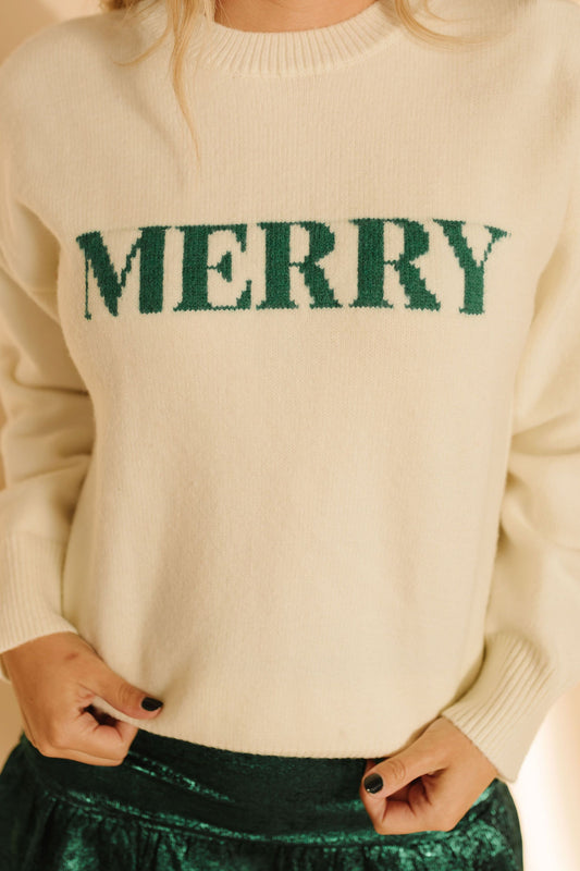 THE VERY MERRY SWEATER IN GREEN