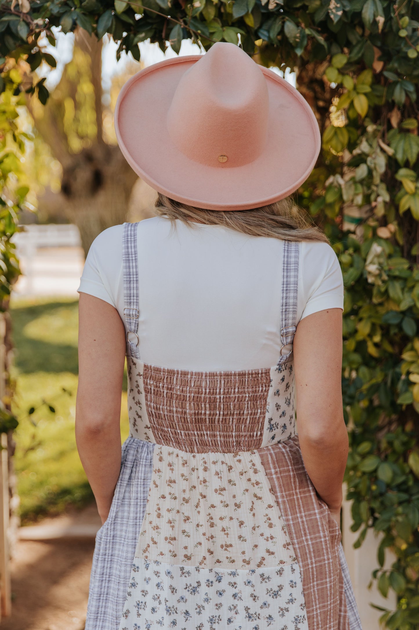 THE PAXTON PATCHWORK MIDI DRESS IN IVORY