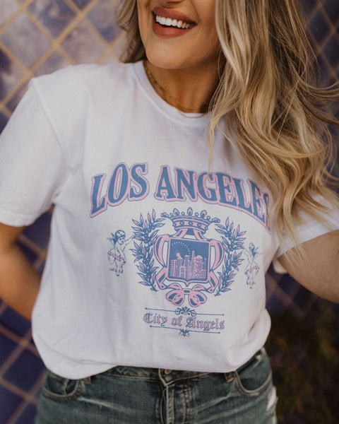 THE LOS ANGELES GRAPHIC TEE IN IVORY – Pink Desert