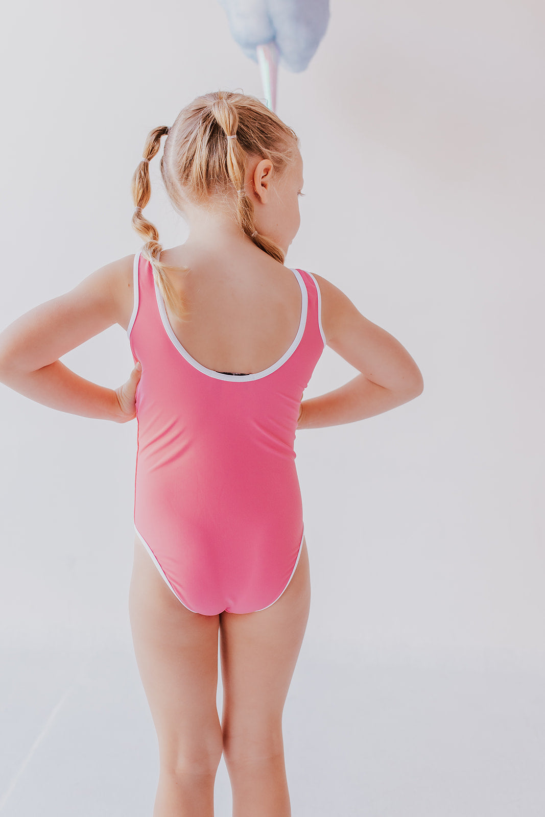 GIRLS BUTTON FRONT ONE PIECE IN COTTON CANDY PINK BY SARAH TRIPP X PIN –  Pink Desert
