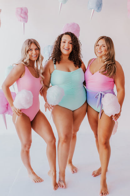 SARAH WRAP ONE PIECE IN COTTON CANDY OMBRE BY SARAH TRIPP X PINK