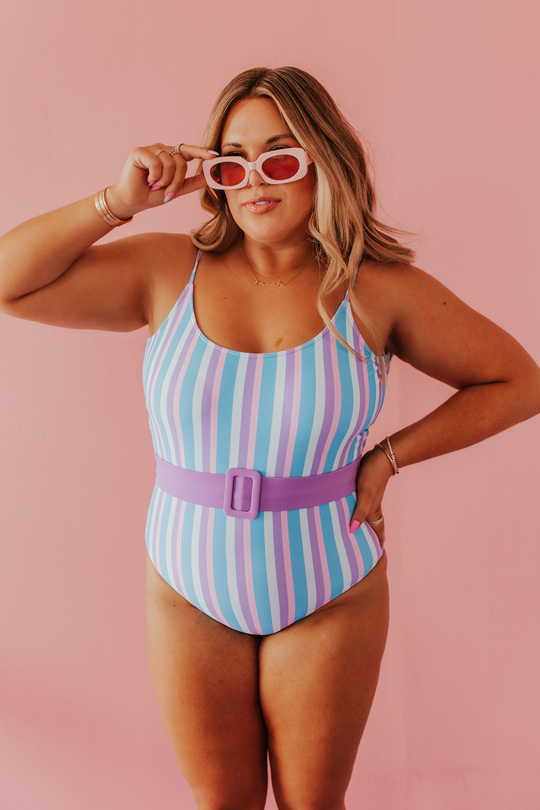 Candy store stripe swimsuit