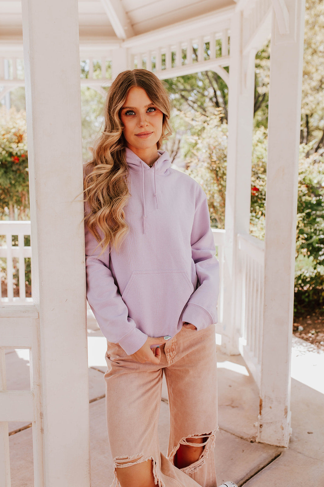 THE LET HER FLY BUTTERFLY HOODIE IN LAVENDER BY PINK DESERT Pink