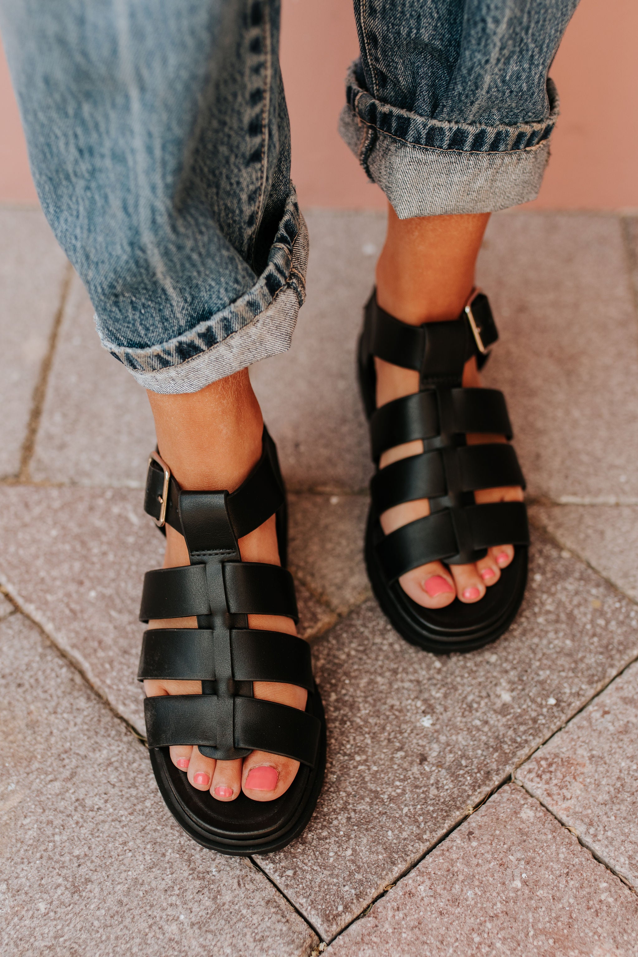 Gianvito Rossi - Black Knot Leather Flatform Sandal, 45mm