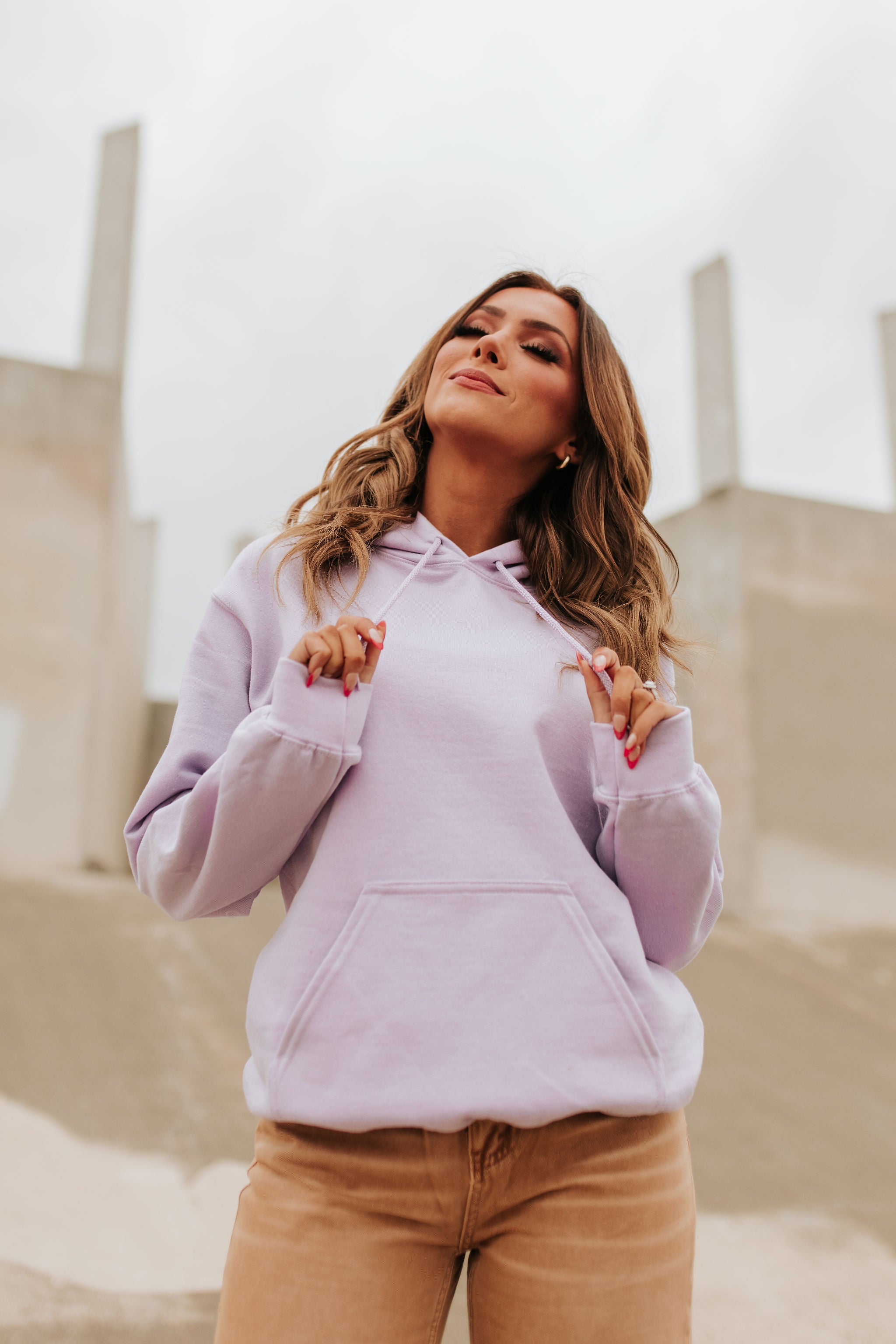 THE LET HER FLY BUTTERFLY HOODIE IN LAVENDER BY PINK DESERT