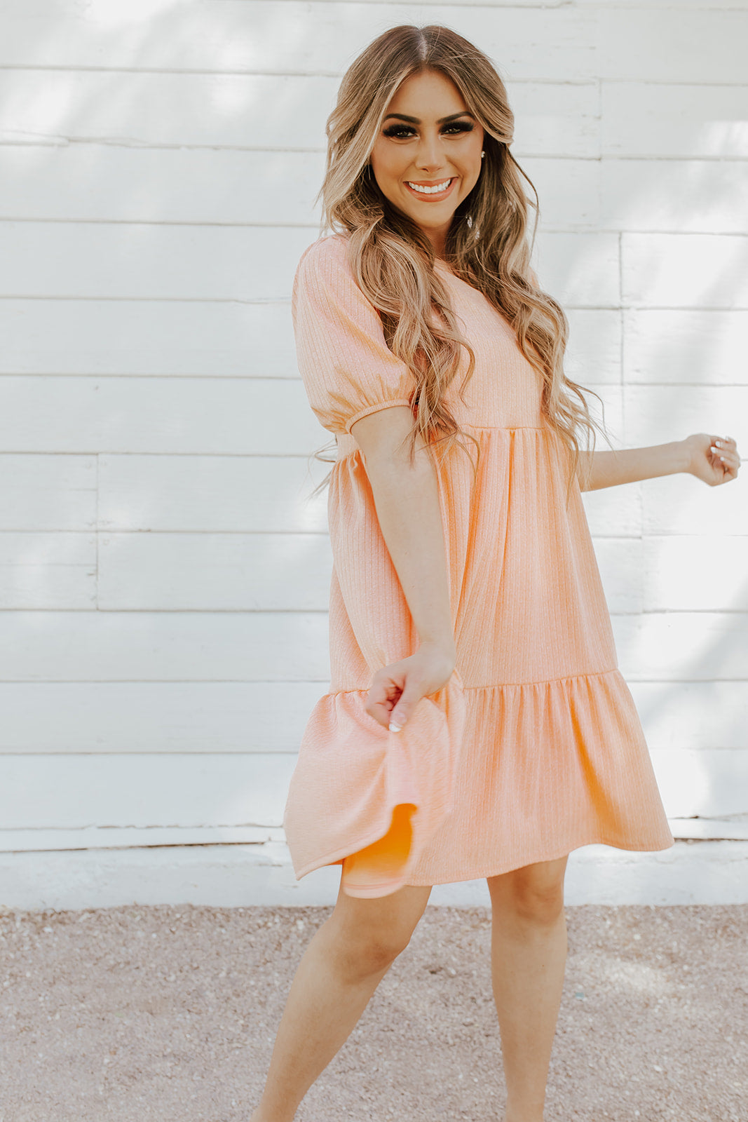 Peach on sale mini dress