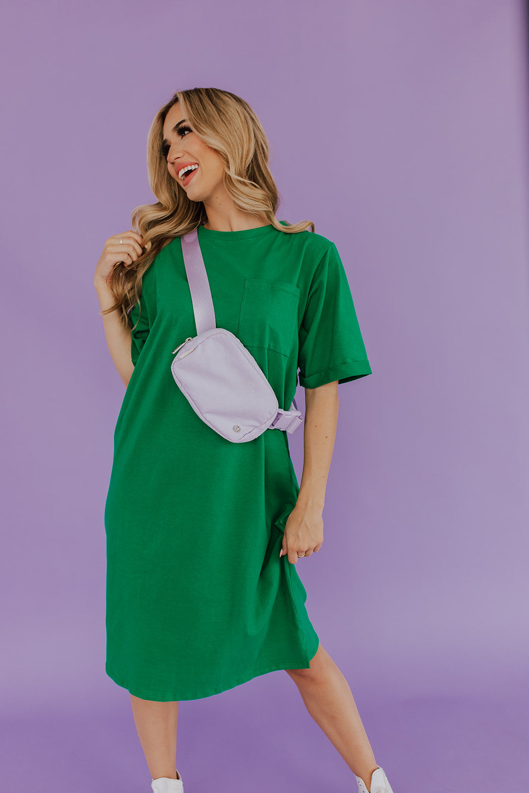 Kelly green t shirt dress sale