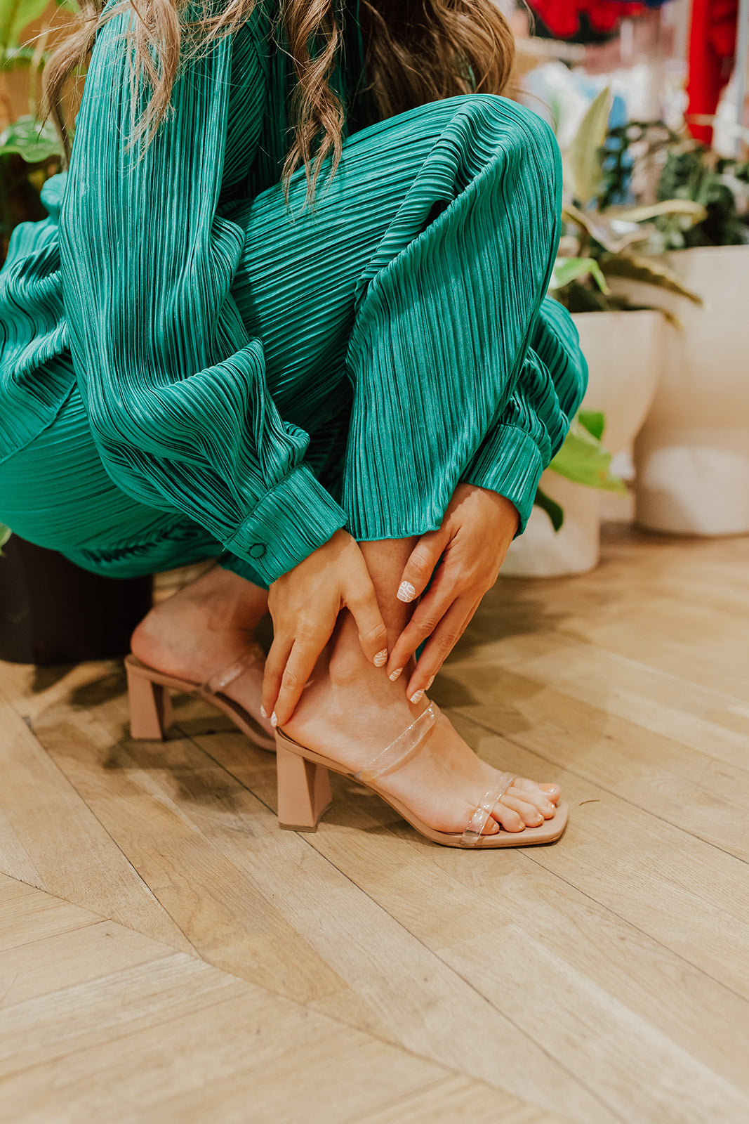 THE LILAH STRAP HEELS IN CLEAR BY STEVE MADDEN