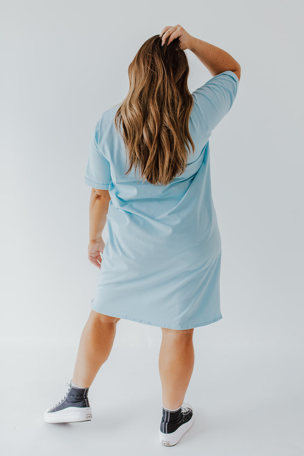 Baby blue t shirt dress online