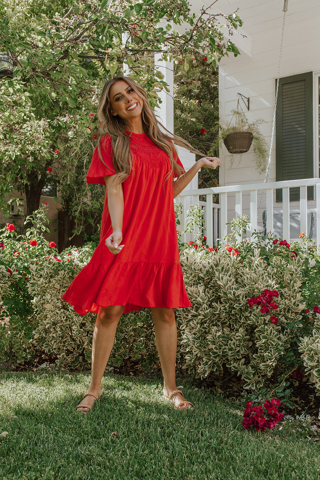 Pink crochet clearance midi dress