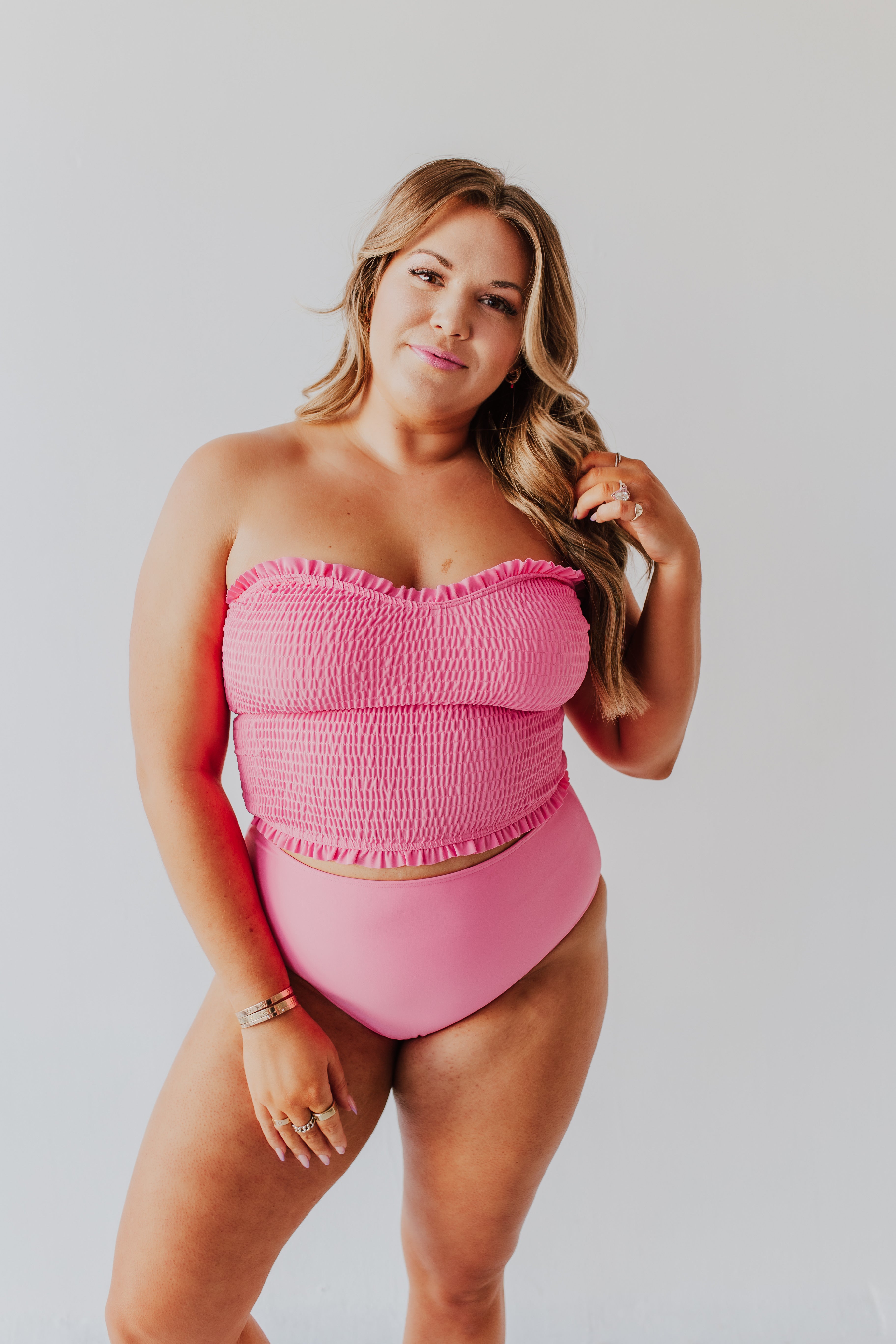 Plus size midkini sale swim top